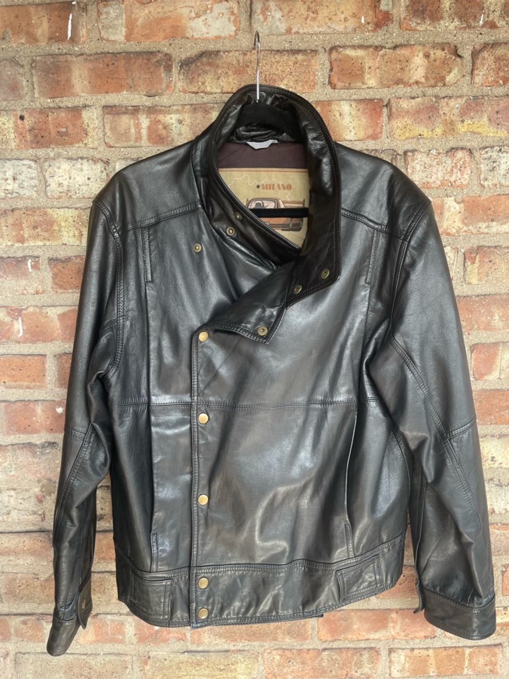 VTG Milano Italiano Classico Corsa D'Anno Grand Prix Members Only Leather Jacket